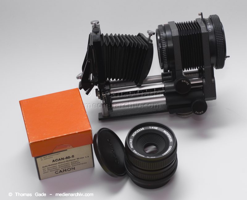 Novoflex Balgen mit Canon FD Anschluss und einem Novofelxar 60mm Makroobjektiv
Novoflex Balgen mit Canon FD Anschluss und einem Novofelxar 60mm Makroobjektiv
Schlüsselwörter: Novoflex;Balgen;60mm;Makrobjektiv